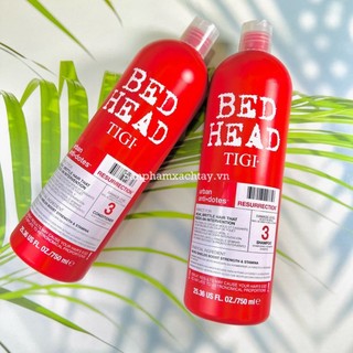 Dầu Gội Đầu Tigi Đỏ - Cặp Dầu Gội Xả Tigi Bed Head Phục Hồi Cấp Độ 3 - Tigi Dung Tich 750ml