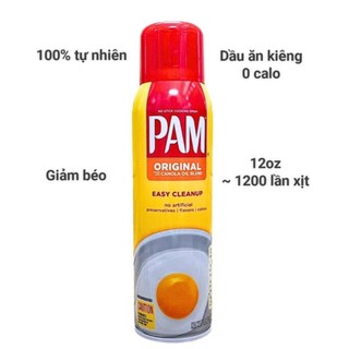 Dầu ăn kiêng PAM Original/Olive dạng xịt không Calo