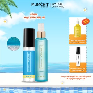 Combo Xịt Thơm Vải Và Body Mist MUMCHIT Light Blue Aqua Sảng Khoái Mát Mẻ 70ml và 105ml