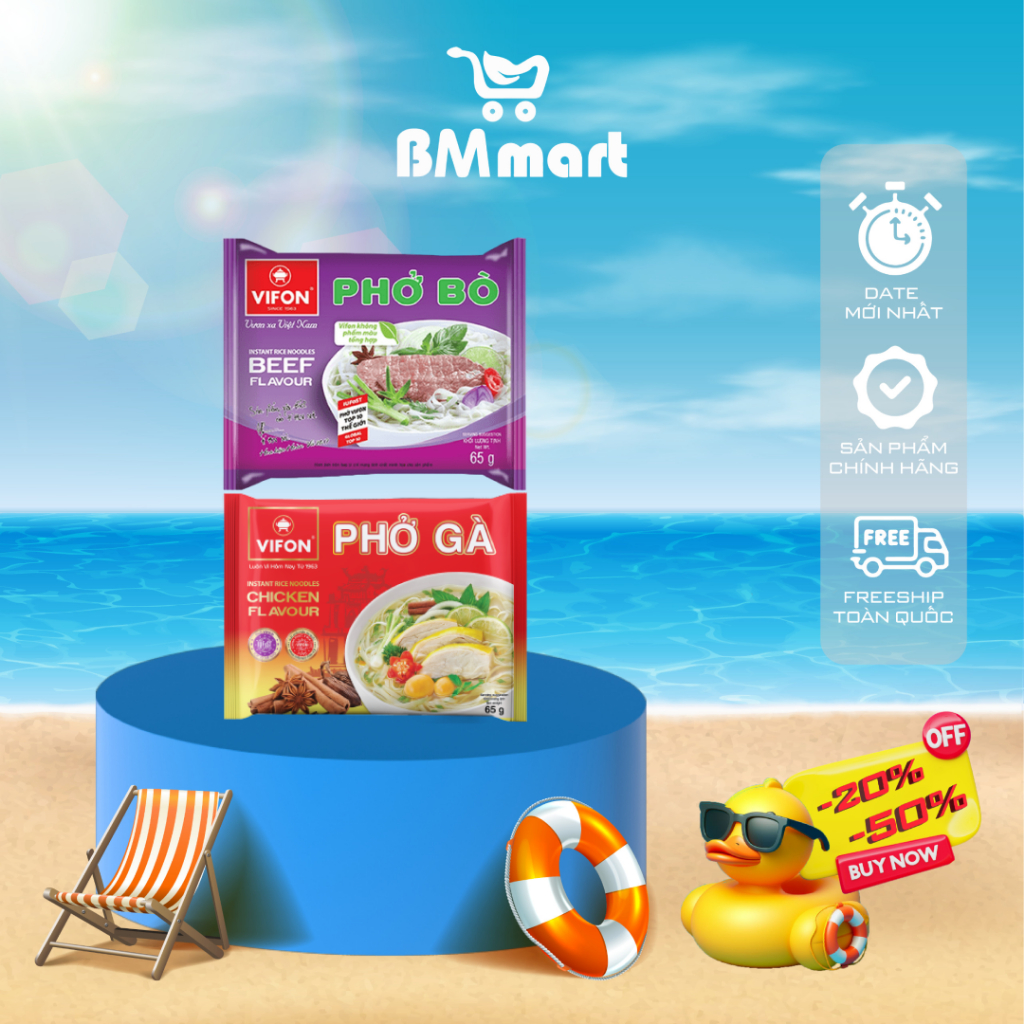 Phở Bò/Gà 65g, Phở ăn liền Vifon - BM Mart