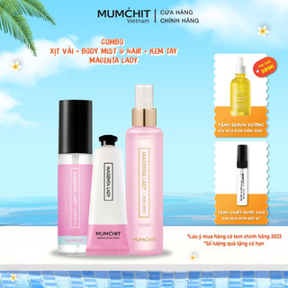 Combo Xịt Thơm Vải, Body Mist Và Kem Dưỡng Tay MUMCHIT Hương Magenta Lady