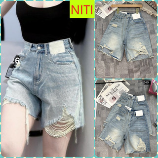   NCRS240  QUẦN JEANS NGỐ LỬNG NỮ LƯNG CAO MẠC TRẮNG RÁCH LAI NHẸ MẢNG NHỎ MÀU XANH NHẠT LAI TUA SIÊU CÁ TÍNH 