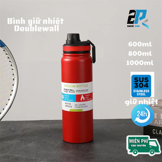 Bình giữ nhiệt inox 304 1000ml, 800ml, 600ml , bình thể thao có khay lọc, nắp nhỏ, quai xách tiện lợi giữ nhiệt 12h