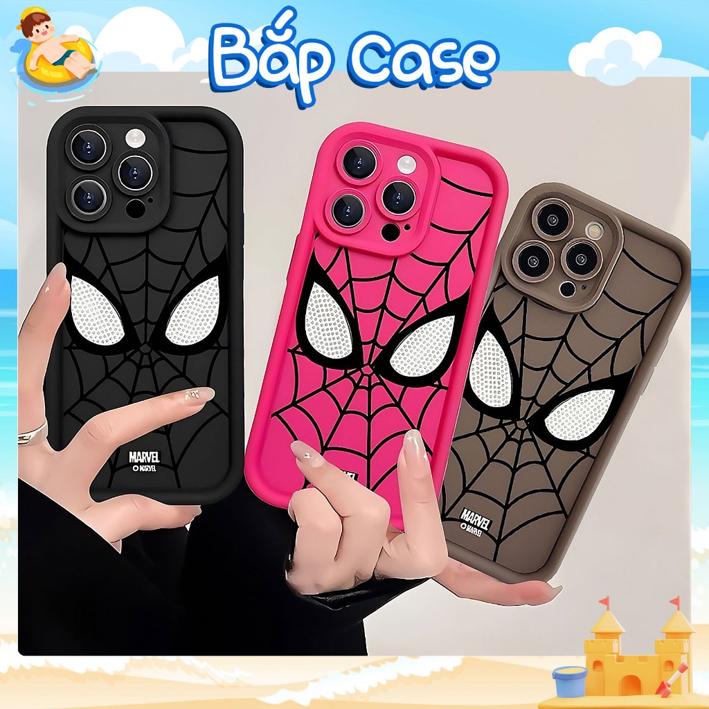 Ốp Lưng iPhone Camera Viền Cao Mavel Spider Mềm Chống Sốc Cao Cấp - iP 6/7/8/Plus/X/XS/XR/11/12/13/14/15/16/17/Pro/Max