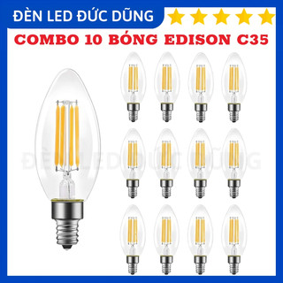 Combo 10 bóng led edison c35 4w đui e14-e27