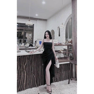 Đầm dây xẻ tà dự tiệc