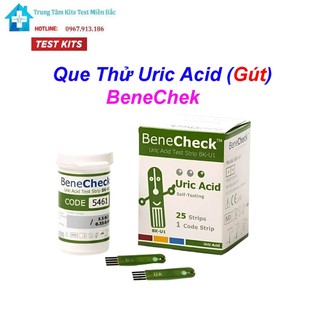 Que Thử Acid Uric (Gút) BeneCkek Cho Máy Đo BeneChek Plus Hộp 25 Que