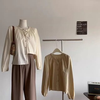 Áo Sơ Mi Nữ Dài Tay Basic Khuy Ngọc Thô Màu Pastel Phong Cách Nhẹ Nhàng Thời Trang Talene TOP NU 141V2
