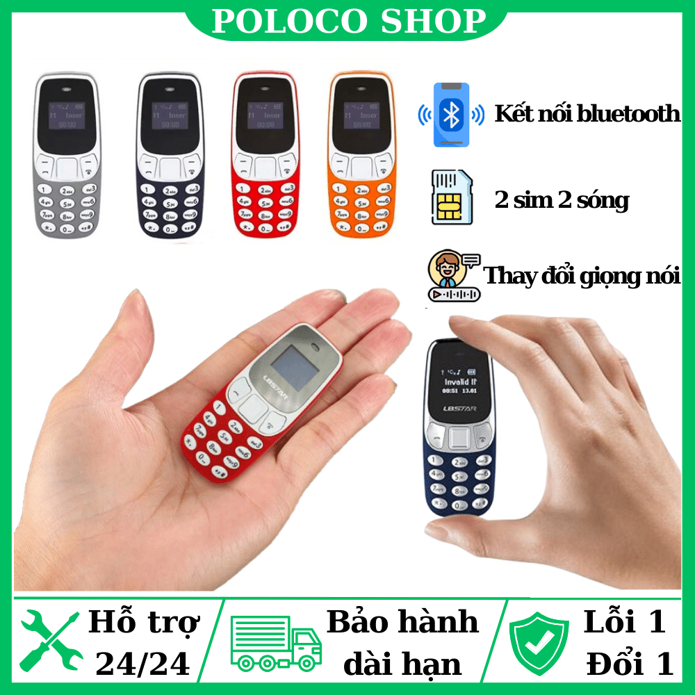 Điện thoại mini L8Star 3310 siêu nhỏ - 2 sim 2 sóng, Bluetooth, Đổi giọng nói, Lắp thẻ nhớ nghe nhạc