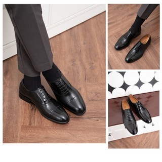 Giày tây cột dây oxford mix da bóng - da bò nguyên tấm toroshoes mã m722
