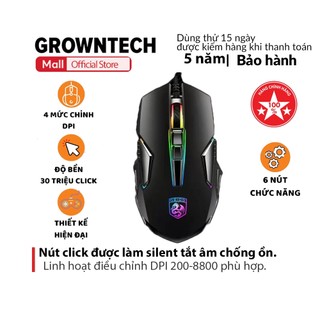 Chuột máy tính gaming Deiog G10 Marco silent LED RGB 4000 dpi cho máy tính vi tính laptop