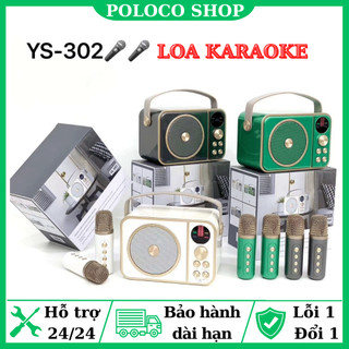 Loa karaoke kèm 2 mic ys-302 - kết nối bluetooth 5.0 - nhiều màu sắc - bảo hành 12 tháng
