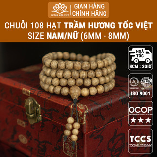 Vòng Tay Trầm Hương | Chuỗi Tràng 108 Hạt Trầm Tóc Kiến Tự Nhiên Mang Lại May Mắn - Xưởng Mộc Việt