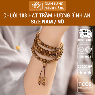 Vòng tay chuỗi trầm hương 108 hạt Trầm Tóc Vườn mang may mắn bình an tài lộc - Xưởng Mộc Việt