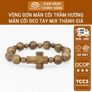 Vòng Tay Trầm Hương Mân Côi Xưởng Mộc Việt - Trầm Tóc Vườn Dành Cho Nam Nữ
