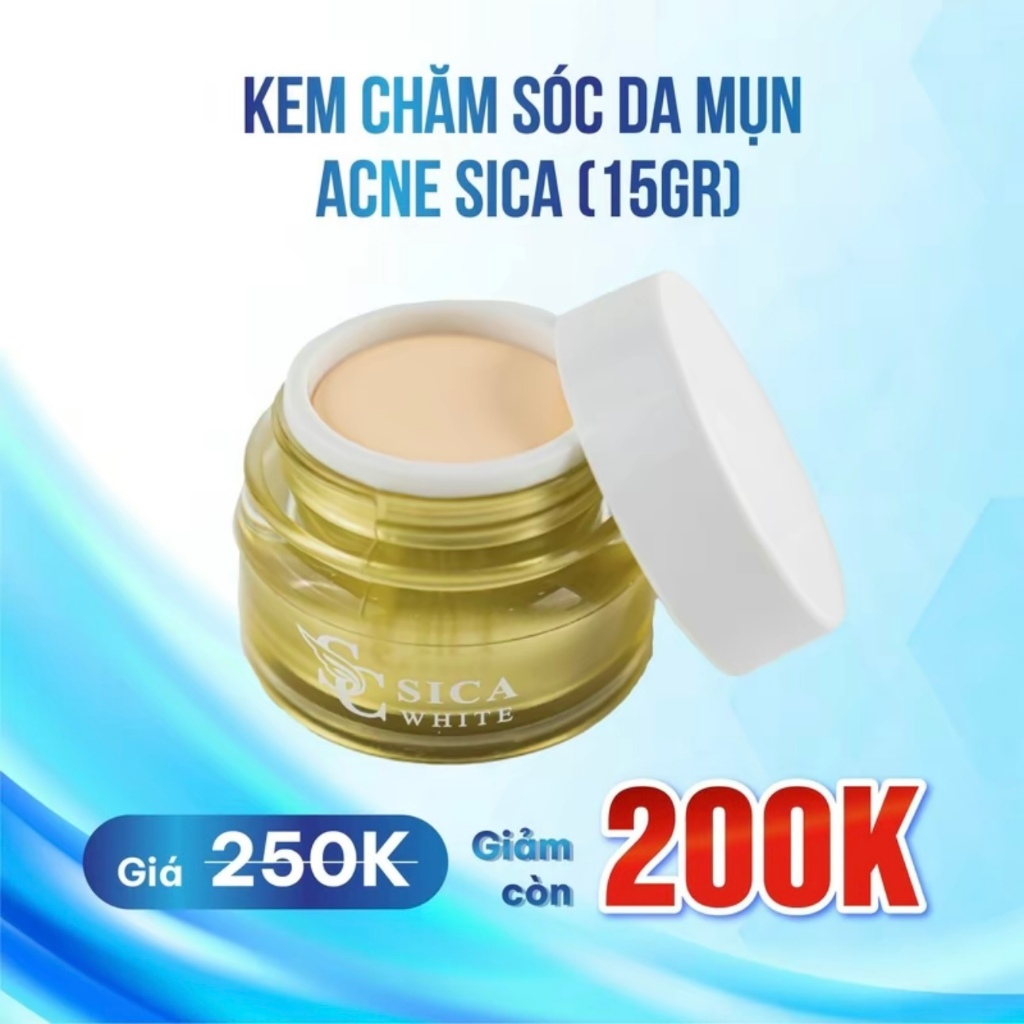 Kem mụn Ance Sica White 15G, Hỗ Trợ Mụn, Sáng Da, Mờ Thâm, Ngăn Ngừa Sẹo Mụn - SICA WHITE