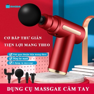 Máy Massage Cầm Tay SNACKBAR Máy Massage Toàn Thân 4 Đầu 6 Chế Độ Máy Mát Xa Giảm Đau Mỏi