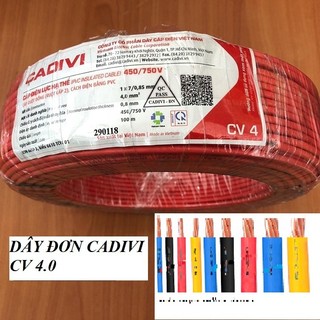 DÂY ĐIỆN ĐƠN CADIVI 4.0 - CUỘN 100 MÉT