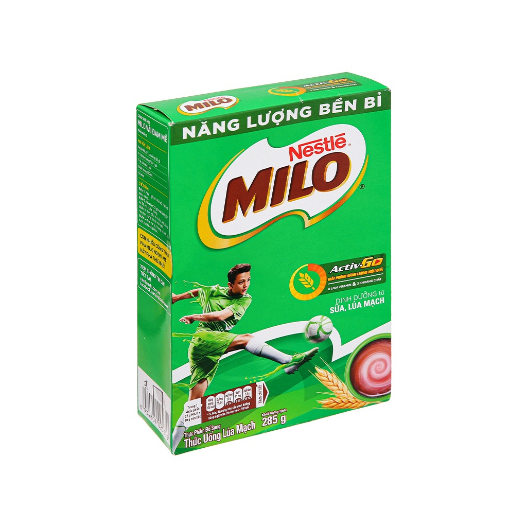 Bột thức uống lúa mạch Milo Active Go hộp 285g
