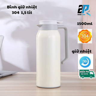 Bình giữ nhiệt inox 304 1500ml cao cấp 24h, bình ủ inox 304 1500ml, bình giữ nhiệt cỡ lớn 1500ml inox 304 cao cấp