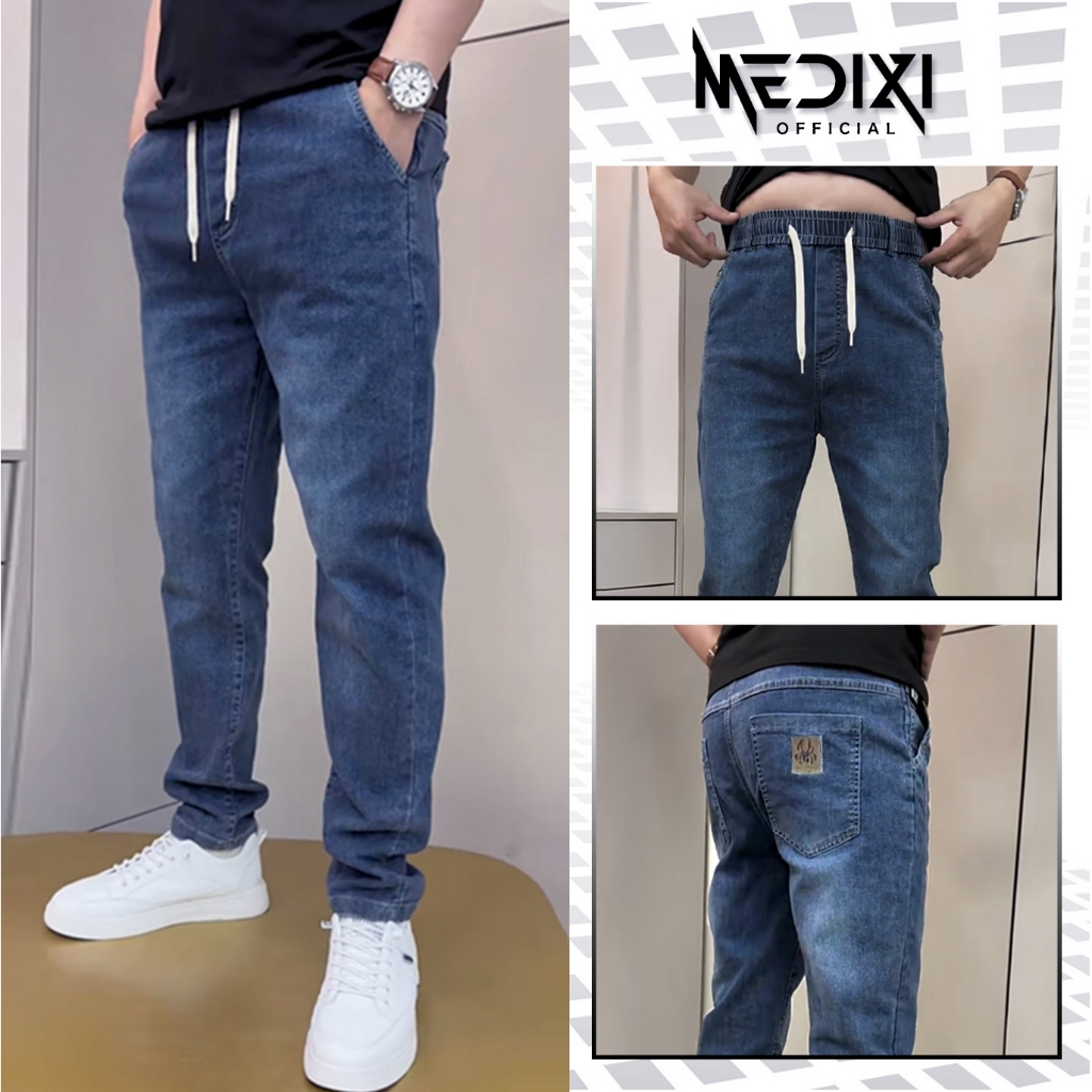 Quần jean nam co giãn quần bò nam trơn quần bò trung niên chất lượng cao, dày dặn, thoáng khí