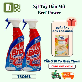Chai xịt tẩy rửa đa năng Bref Power 750ml Tẩy sạch dầu mỡ nhà bếp, Tẩy cặn canxi nhà vệ sinh, Tẩy vết ố Hàng nội địa Đức