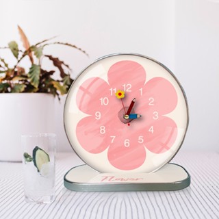  Tranh đồng hồ tráng gương để bàn kim trôi không ồn Lala trang trí nhà phòng làm việc 