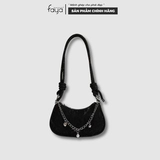 Faya - Túi kẹp nách T2138 da ánh nhũ phối dây charm dễ thương
