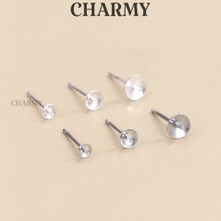 Chốt bông tai bạc bb04 phụ kiện làm khuyên tai đính đá, bạc 925 - charmy