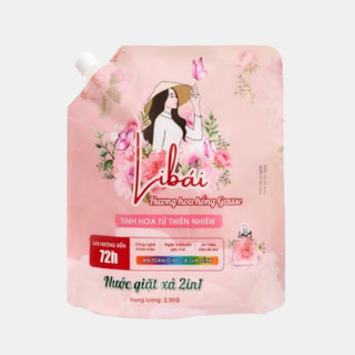 Túi nước giặt xả libái Hương Hoa Hồng Grasse 2.5Kg( Túi Hồng ) Mã:SC1811