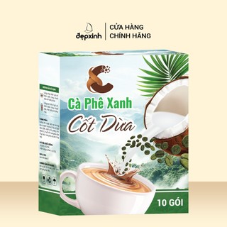 [MUA 2 TẶNG MUỖNG INOX] Cà phê xanh cốt dừa hòa tan C8 thơm ngon healthy (10 gói*16gr)