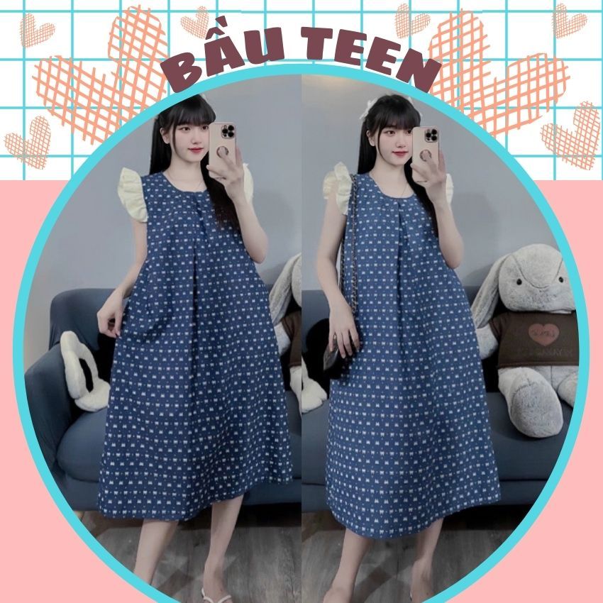 VÁY BẦU MÙA HÈ KIỂU DÁNG TRẺ TRUNG CHO MẸ BẦU H333 - ĐẦM BẦU XINH THỜI TRANG