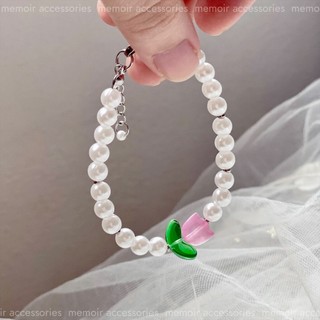 Tulip / Vòng tay hoa hạt cườm đơn giản thanh lịch