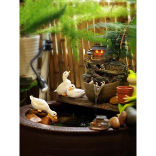 Tượng trang trí sân vườn Bộ 3 con vịt size 3 trang trí decor sân vườn tiểu cảnh terrarium