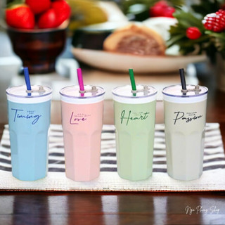 Ly giữ nhiệt ống hút 600ml Tân Lập Thành. Ly giữ nhiệt không quai, giữ nhiệt lâu không tươm nước.