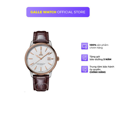 Đồng hồ cơ nữ Ernest Borel LBR5680-25191BR thanh lịch, mặt kính Sapphire, chống nước 5 ATM, dây thép đeo tay chính hãng