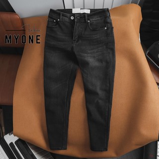 Quần Jean nam dáng Slimfit màu Đen Xám Cao cấp vải Denim co giãn, quần bò ống bó Tôn dáng Trẻ trung MyOne
