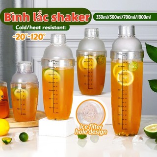 Bình lắc pha chế shaker nhựa trong suốt,bình lắc pha chế trà sữa 300ml-500ml-700ml-1000ml