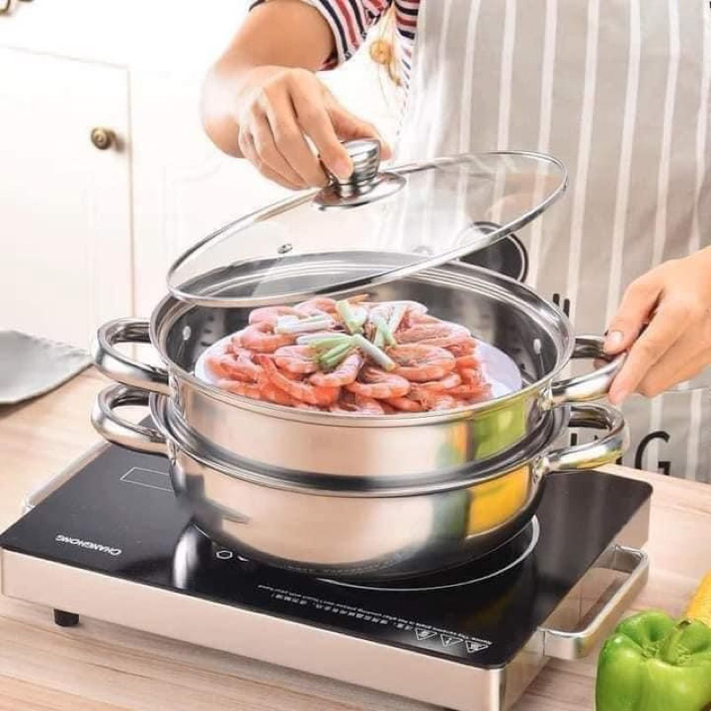 NỒI HẤP INOX 2 TẦNG ĐA NĂNG
