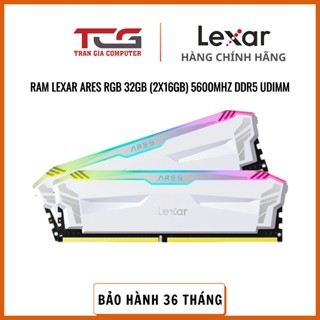 Ram Máy Tính Lexar ARES RGB White 32GB 4000MHz DDR4 (2x16GB) Bảo Hành 36 Tháng
