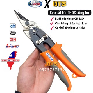 Kéo cắt tôn INOX cộng lực hãng LICOTA 250mm | Kéo cắt kim loại, cắt xương thạch cao trợ lực, cắt tấm thép tấm đa năng