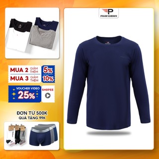 Áo thun nam tay dài cổ tròn trơn màu vải cotton co giãn SPMADT08 PIGOFASHION