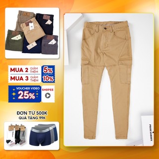 Quần kaki túi hộp dài nam co giãn tốt regular fit cao cấp QKK02 PigoFashion màu xanh đen chọn nhiều màu