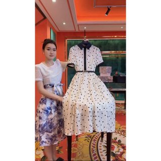 Đầm vải tơ phun nhung cao cấp mã v565
