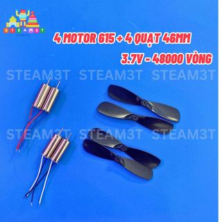 4 motor máy bay mini 615 kèm cánh quạt thuận nghich dây đen trắng xanh đỏ - LK0039