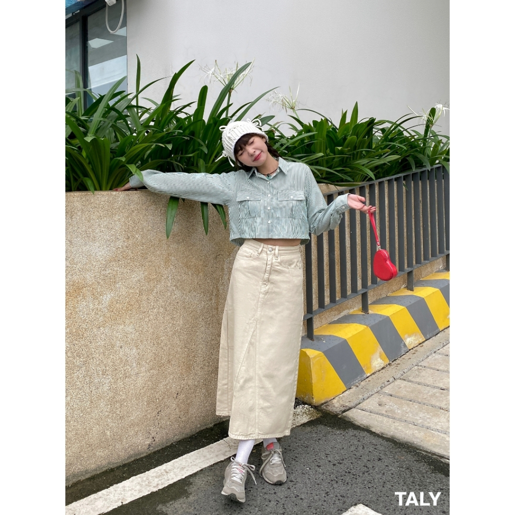 TALY - Chân váy midi form dài Canna