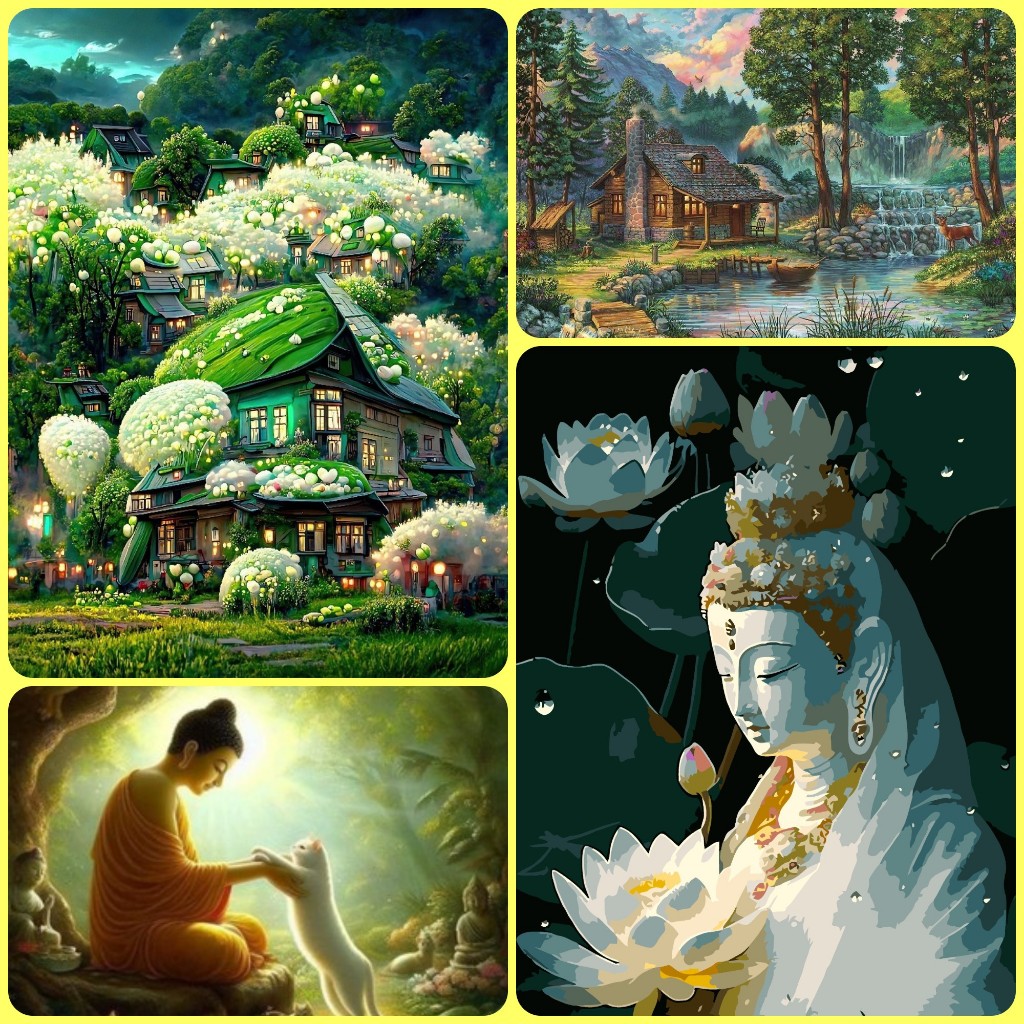 [Có Khung 30*40Cm]Tranh Đính Đá 5D Phong Cảnh Và Tranh Phật Giao Có Khung - Tranh Đính Đá Phong Cảnh Nhiều Mẫu Đẹp
