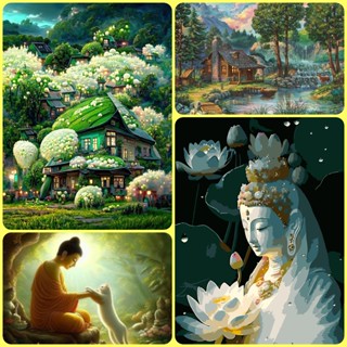 [CÓ KHUNG 30*40CM]Tranh Đính Đá 5D PHONG CẢNH VÀ TRANH PHẬT GIAO CÓ KHUNG-Tranh Đính Đá Phong Cảnh Nhiều Mẫu Đẹp