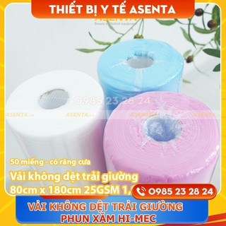 Vải không dệt trải giường phun xăm Hi-Mec, Tấm lót trải giường spa dạng cuộn, chuẩn y tế, nha khoa