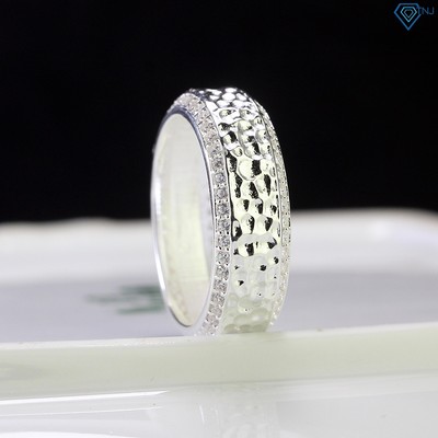 Nhẫn bạc nam đính đá viền đơn giản đeo ngón trỏ NNA0613 - Trang Sức TNJ